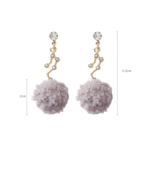 Girlhood Alloy With Gold Plated Fashion Plush ball Star Drop Earrings 3