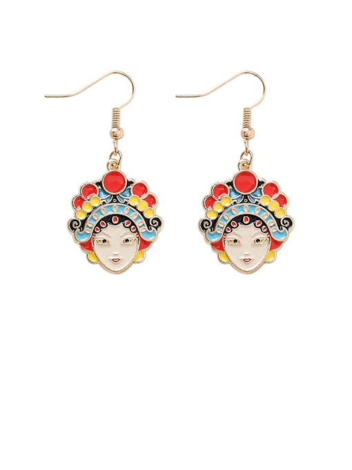 Girlhood Alloy With Rose Gold Plated Hip Hop Face Hook Earrings