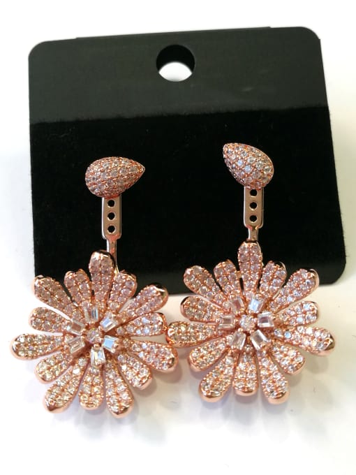 Tabora GODKI Luxury Women Wedding Dubai Copper With Rose Gold Plated Fashion Flower Earrings 0
