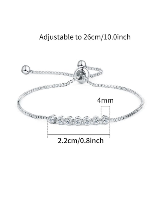 Mo Hai Copper With  Cubic Zirconia  Simplistic Round adjustable Bracelets 4
