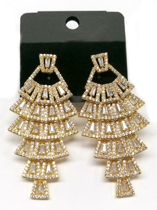 Tabora GODKI Luxury Women Wedding Dubai Copper With Gold Plated Fashion Irregular Earrings 0