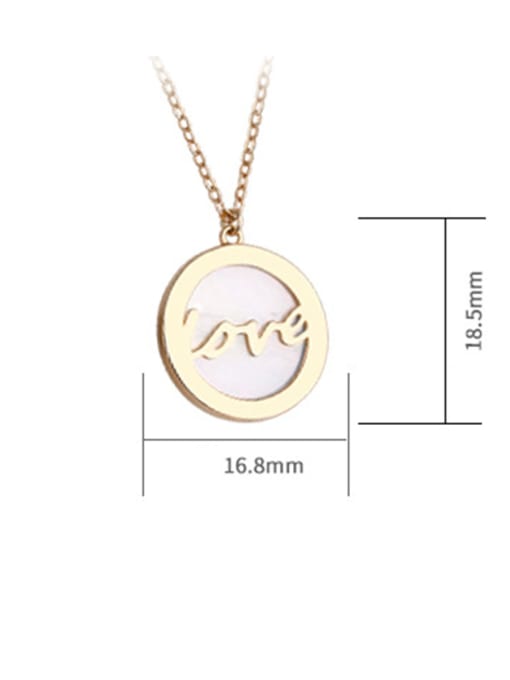 Dan 925 Sterling Silver With Shell Simplistic Round LOVE Necklaces 4