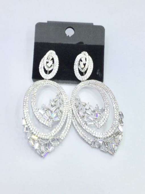 Tabora GODKI Luxury Women Wedding Dubai Copper With White Gold Plated Trendy Irregular Chandelier Earrings 0