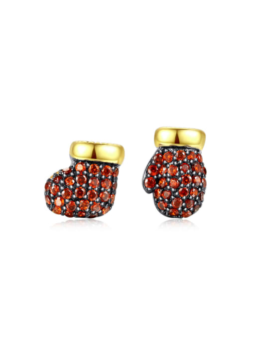 BLING SU Copper With 18k Gold Plated Fashion Clothes Stud Earrings 0