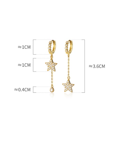 Rosh 925 Sterling Silver With Gold Plated Simplistic Star Clip On Earrings 4
