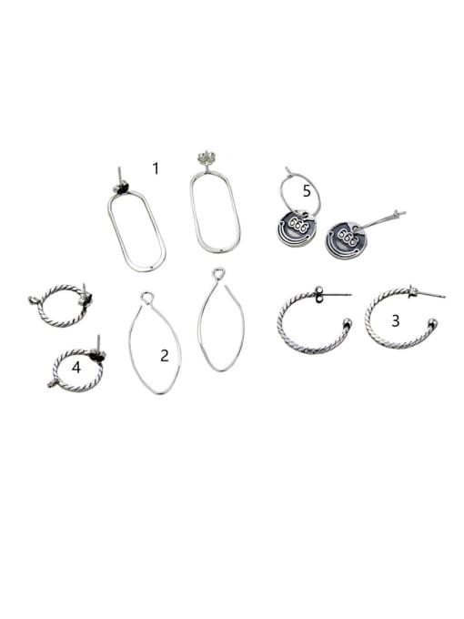 SHUI Sterling Silver With Women's Earrings Diy Jewelry Accessories 0