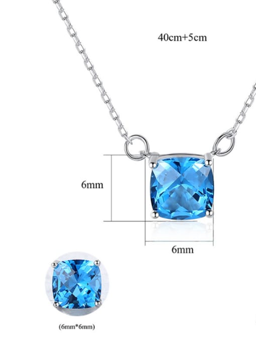 CCUI 925 Sterling Silver With Delicate Square Necklaces 2
