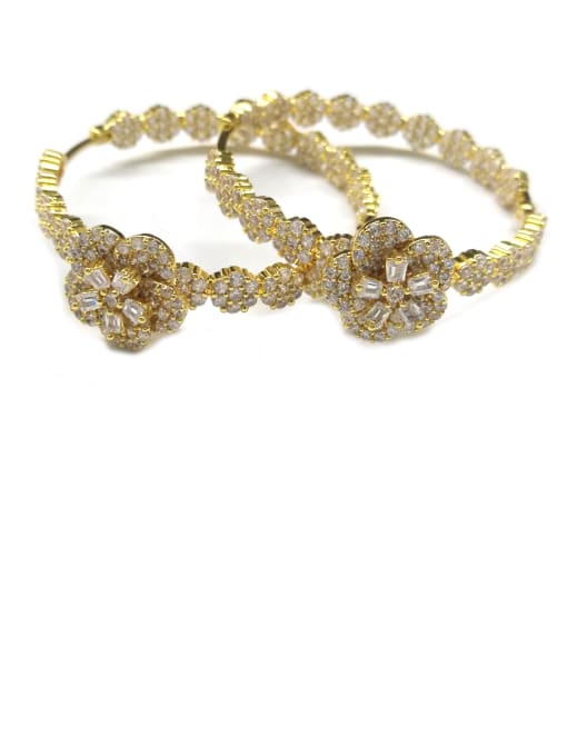Tabora GODKI Luxury Women Wedding Dubai Copper With 18k Gold Plated Trendy Flower Earrings