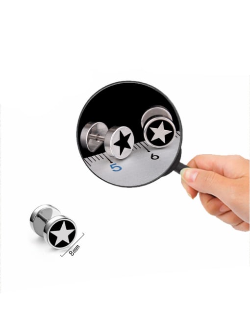 BSL Stainless Steel With Silver Plated Personality Geometric Stud Earrings 2