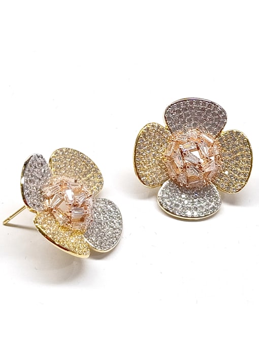 Tabora GODKI Luxury Women Wedding Dubai Copper With Mix Plated Fashion Flower Earrings