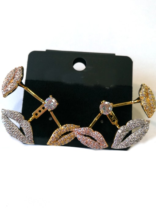 Tabora GODKI Luxury Women Wedding Dubai Copper With Mix Plated Fashion Moon Earrings