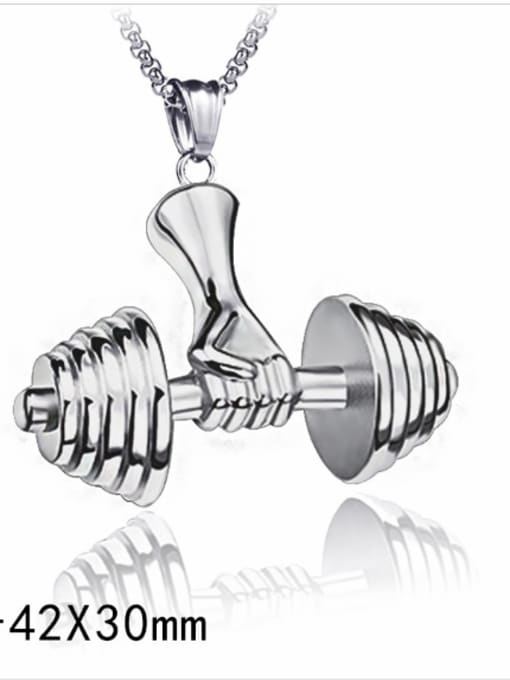 Large dumbbell (without chain) Stainless Steel With Personality dumbbell Necklaces