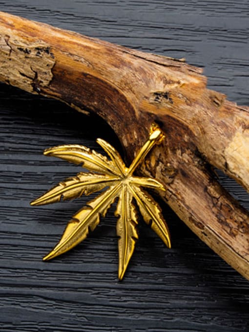 Gold pendant Titanium With Retro  Personality Leaf  Mens Pendants