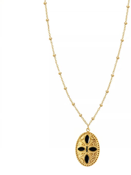 YAYACH Multi-layered cross wearing oil dripping stainless steel necklace 3