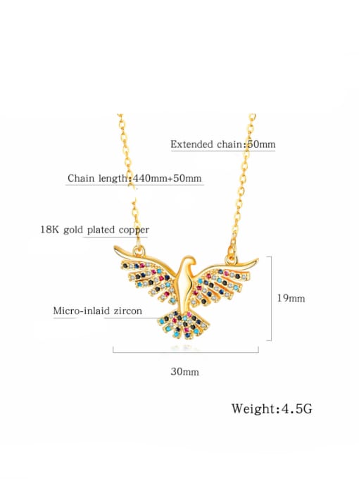 Open Sky Copper With 18k Gold Plated Fashion A great hawk spreads its wings Necklaces 3