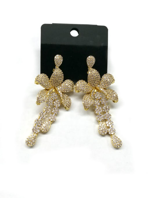 Tabora GODKI Luxury Women Wedding Dubai Copper With Gold Plated Trendy Flower Earrings 0