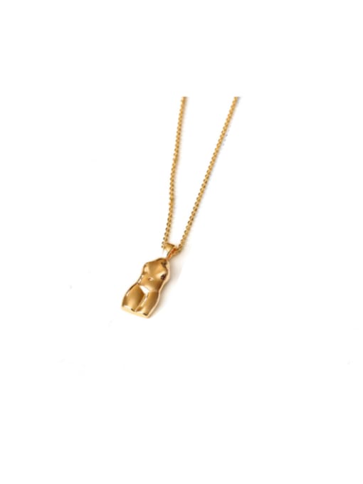 Golden front human body Brass Smooth Irregular Vintage Necklace