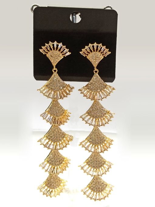Tabora GODKI Luxury Women Wedding Dubai Copper With Gold Plated Luxury Geometric Earrings 0