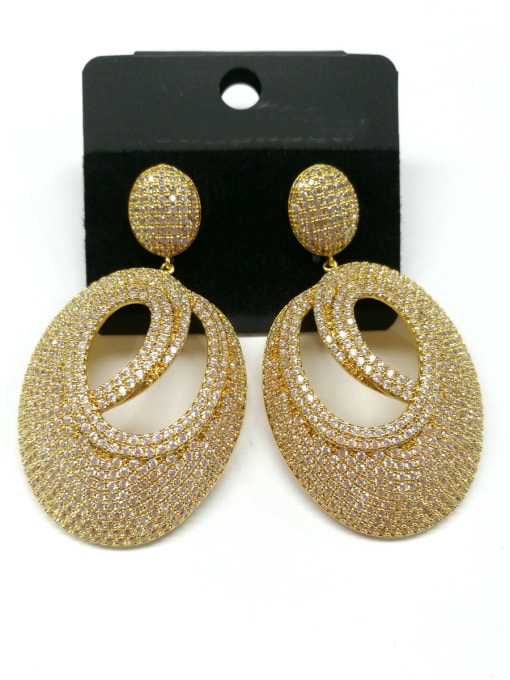 Tabora GODKI Luxury Women Wedding Dubai Copper With Gold Plated Fashion Oval Earrings