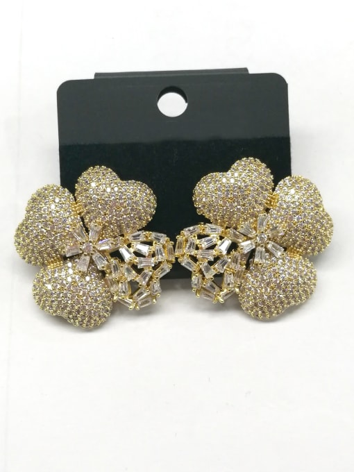 Tabora GODKI Luxury Women Wedding Dubai Copper With Gold Plated Romantic Heart Earrings 0
