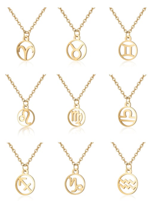 FTime Stainless Steel With Gold Plated constellation Necklaces 0