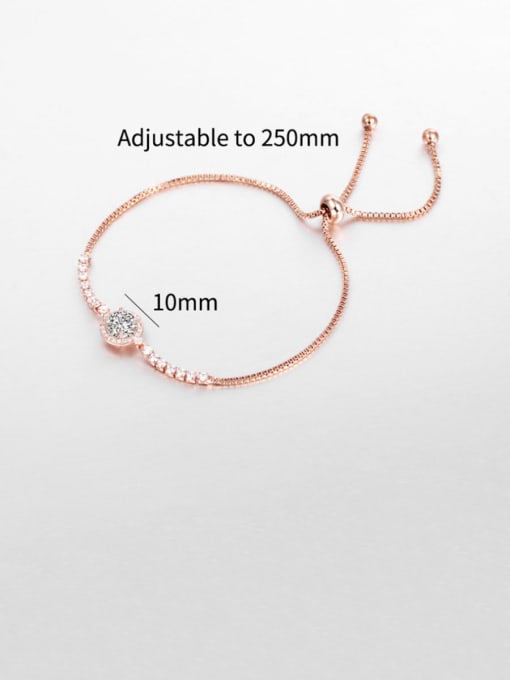 Mo Hai Copper With Cubic Zirconia Simplistic Round Adjustable Bracelets 4