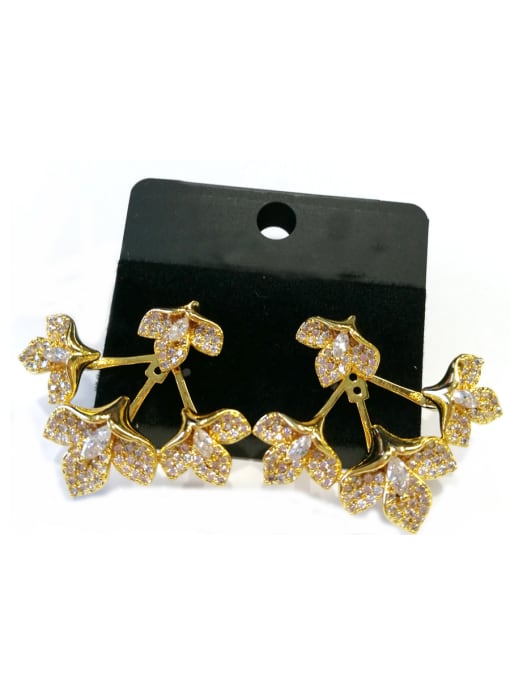 Tabora GODKI Luxury Women Wedding Dubai Copper With Gold Plated Fashion Flower Earrings 0