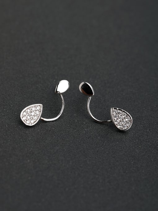 Lin Liang Micro inlay Zircon Heart love 925 silver Drop Earrings 0