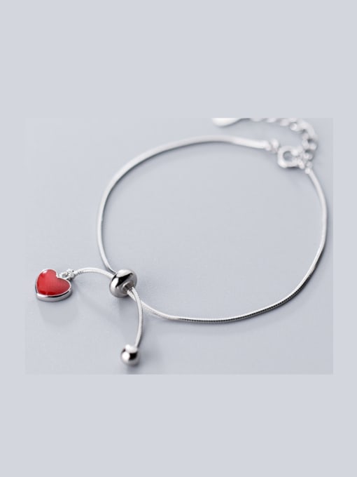 Rosh 925 Sterling Silver With Platinum Plated Cute Heart Bracelets 0