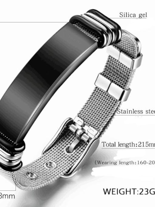 Open Sky Stainless Steel With Black Gun Plated Simplistic Geometric Band Bracelets 3