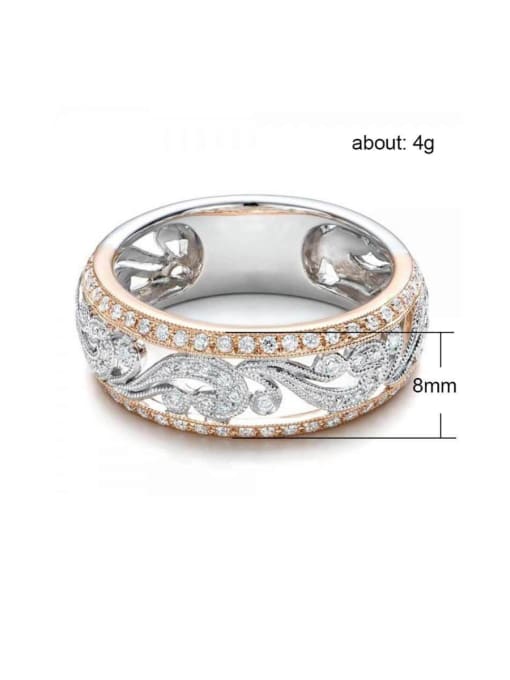 MATCH Copper With Cubic Zirconia Two-color plating Ring 3