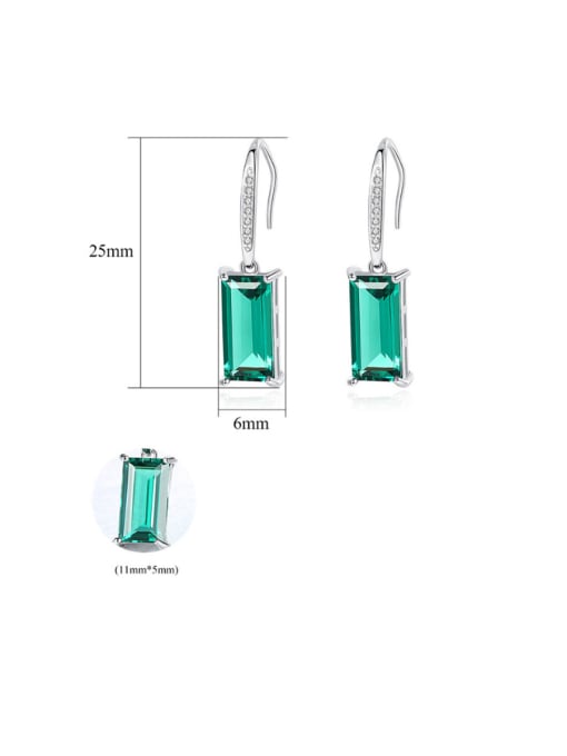 CCUI 925 Sterling Silver With Glass stone  Simplistic Square Hook Earrings 5