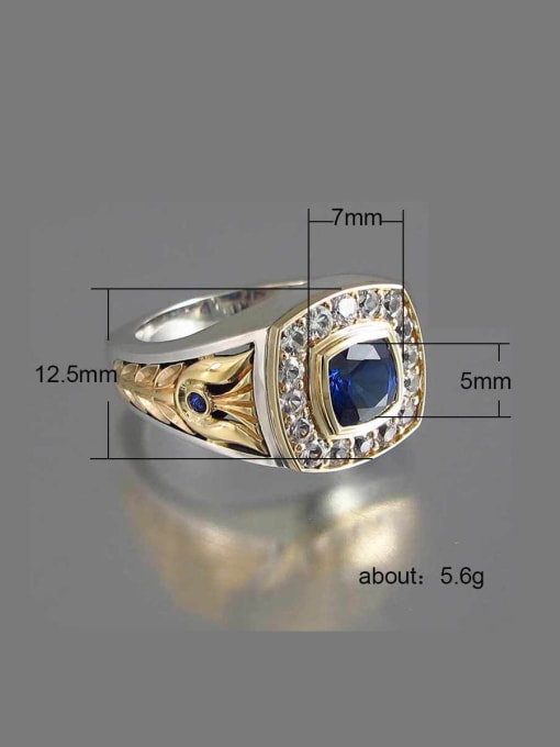MATCH Copper whith Cubic Zirconia   Two-color plating Retro  ring 4