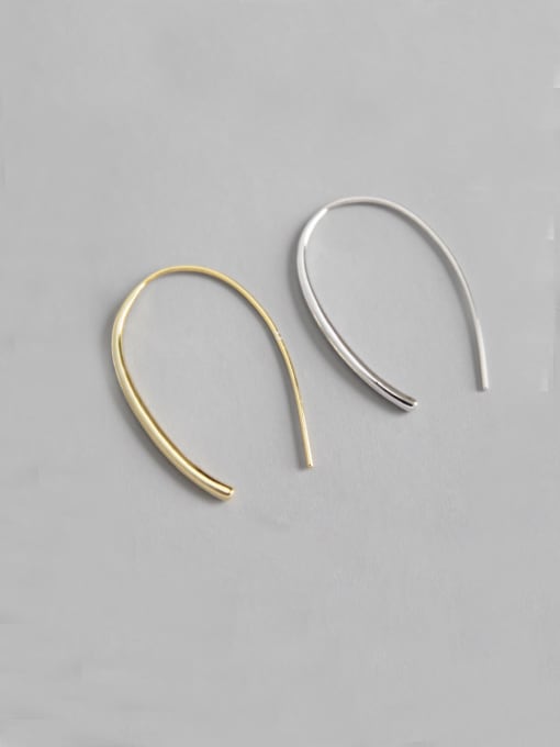 DAKA 925 Sterling Silver With 18k Gold Plated Minimalist Hoop Earrings 0