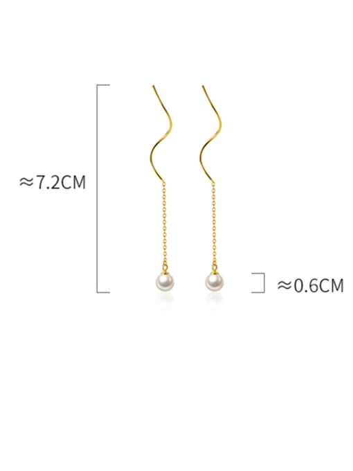 Rosh 925 Sterling Silver With Gold Plated Simplistic Fringe Threader Earrings 3