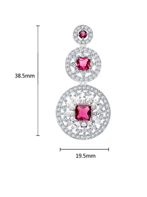 BLING SU Copper With Platinum Plated Fashion Round Drop Earrings 1