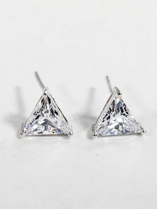 ANI VINNIE triangle Shiny zircon Stud Earrings 0