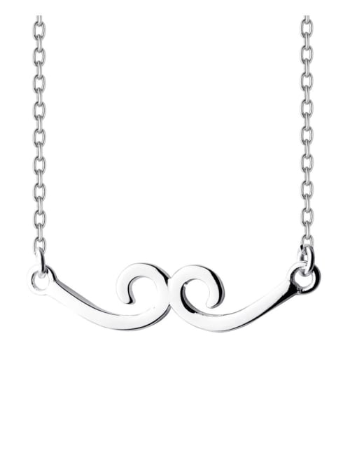 necklace 925 Sterling Silver With Platinum Plated Simplistic Note Pendant Necklaces
