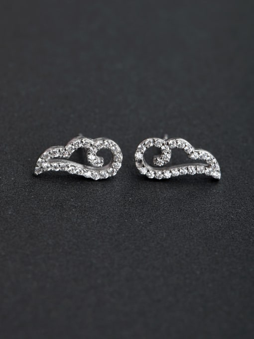Lin Liang Micro inlay Zircon 925 silver Stud earrings 0