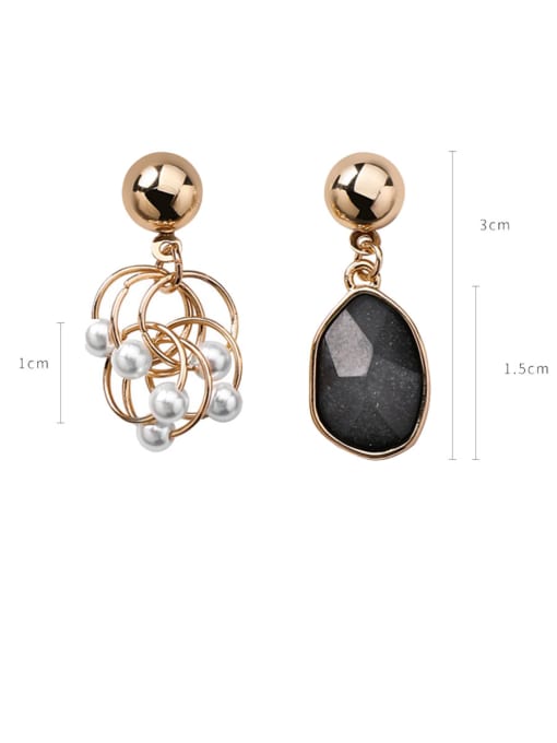 Girlhood Alloy With Champagne Gold Plated Fashion Geometric Drop Earrings 3