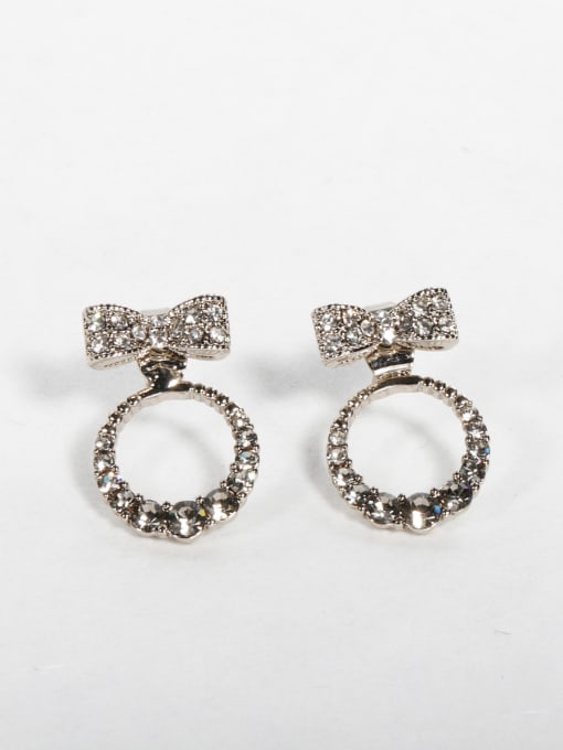 ANI VINNIE Black zircon Bowtie Cluster Earrings 0