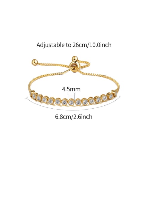 Mo Hai Copper With  Cubic Zirconia  Simplistic Round Adjustable Bracelets 4
