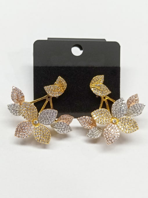 Tabora GODKI Luxury Women Wedding Dubai Copper With Mix Plated Fashion Leaf Earrings 0
