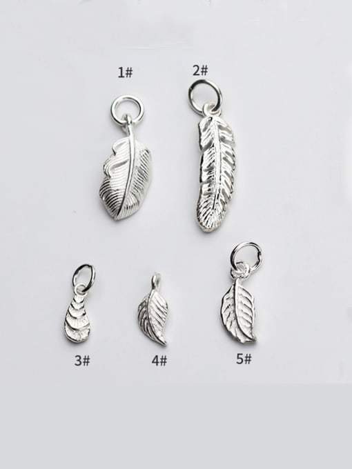 FAN 925 Sterling Silver With Silver Plated Trendy Leaf Charms 0