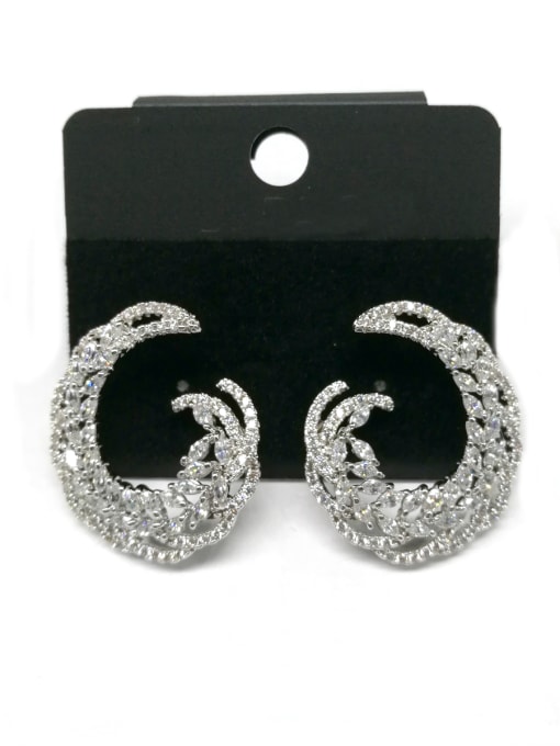 Tabora GODKI Luxury Women Wedding Dubai Copper With White Gold Plated Fashion Hook Stud Earrings 0
