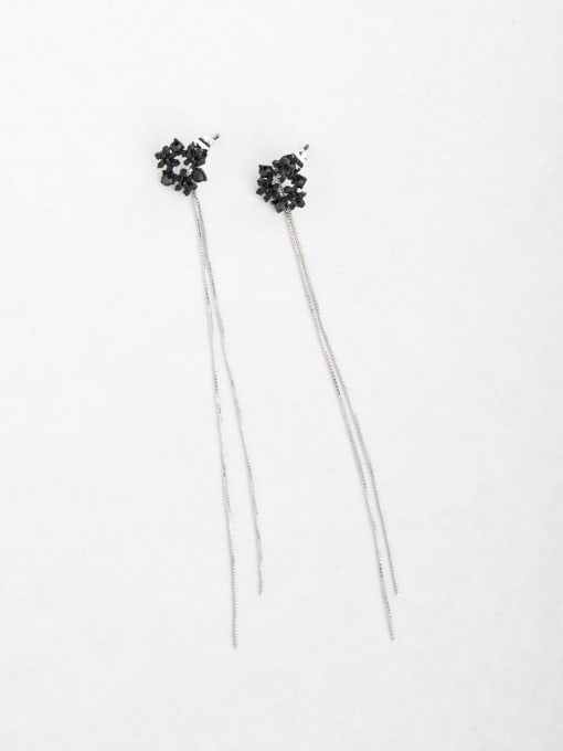 ANI VINNIE Simple snowflake Copper inlaid platinum Drop Earrings 0