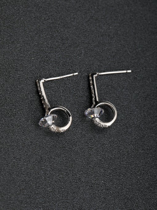 Lin Liang Simple fashion  Glossy face  925 silver Stud earrings 0