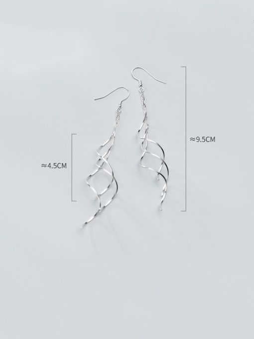 Rosh 925 Sterling Silver With Platinum Plated Simplistic Lline Threader Earrings 4