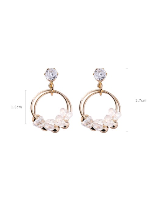 Girlhood Alloy With Gold Plated Fashion Charm Glass Stud Earrings 2
