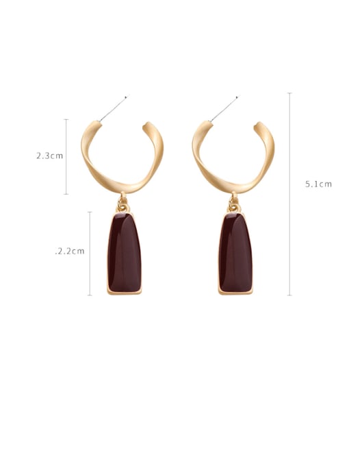 Girlhood Alloy With  Rose Gold Plated Simplistic Geometric Drop Earrings 4
